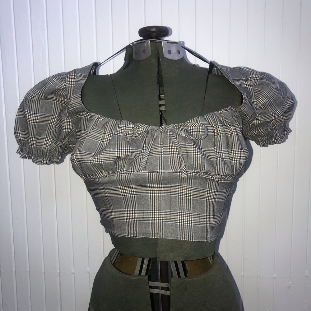 Glen plaid crop top
